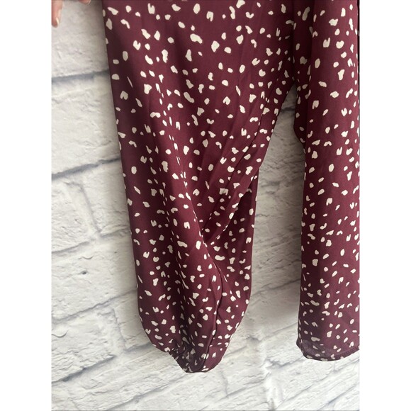 Lush Women’s NWT Madison Burgundy Abstract Casual Career Blouse Size 3X - Picture 2 of 7